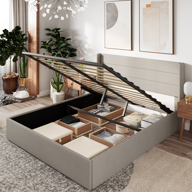 Platform bed with lift up storage discount